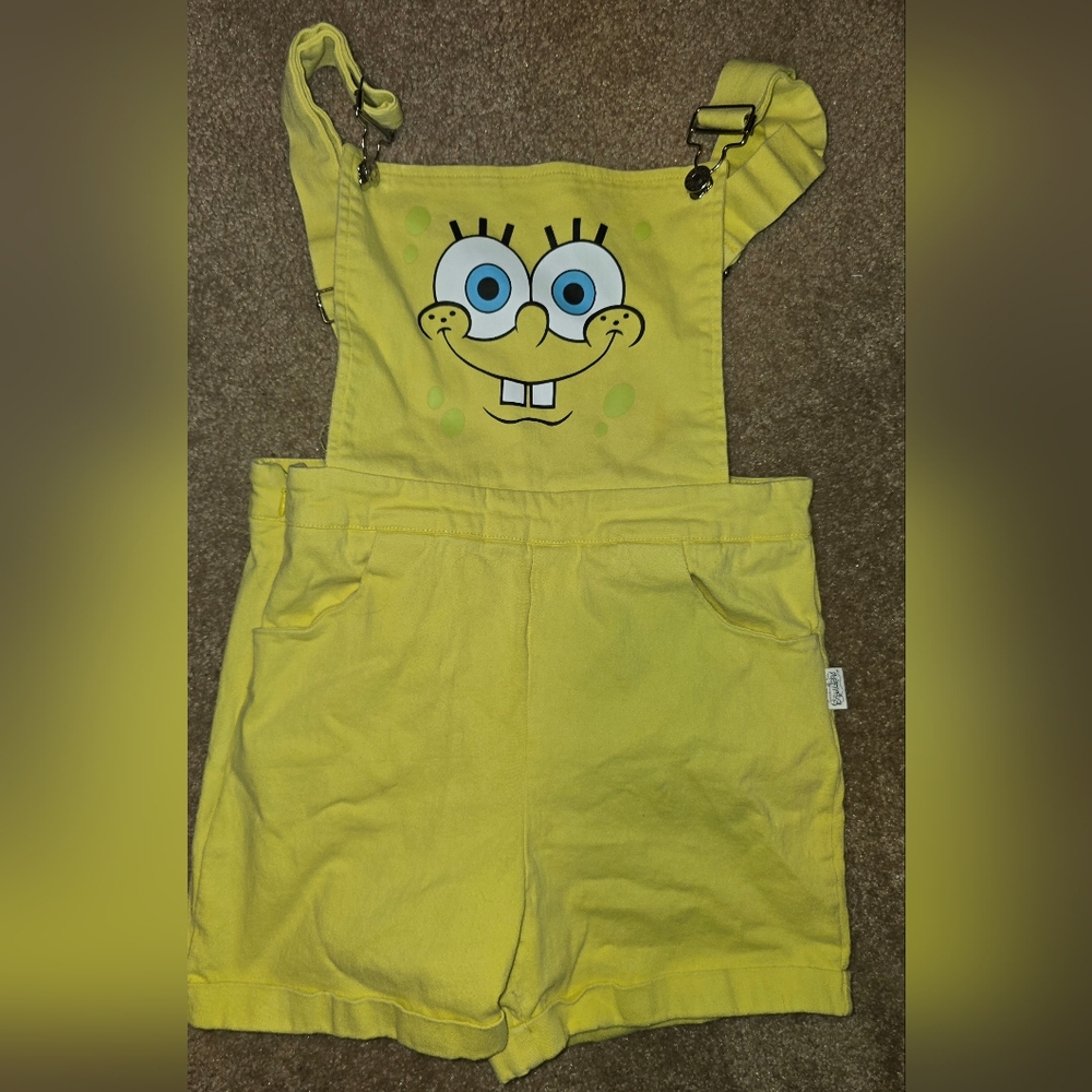SHEIN Yellow Kids Overalls with Cartoon Face